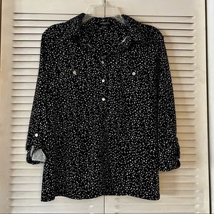 Notations petite polka-dot print top